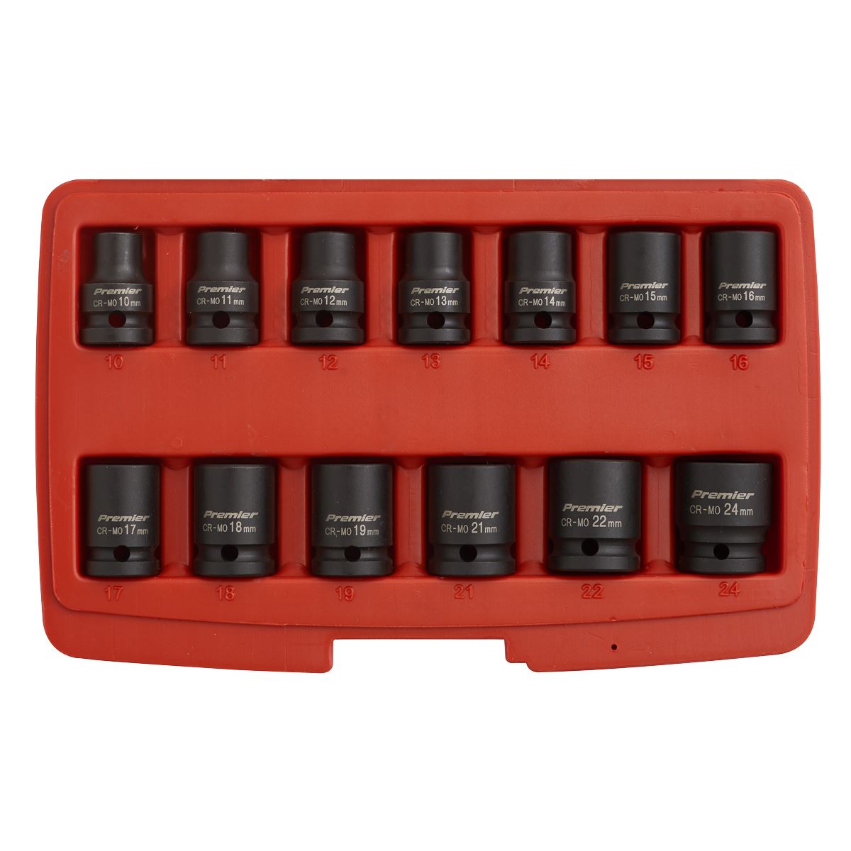 Sealey Metric Impact Socket Set 13pc 1/2"Sq Drive 12-Point Boxed AK5614M