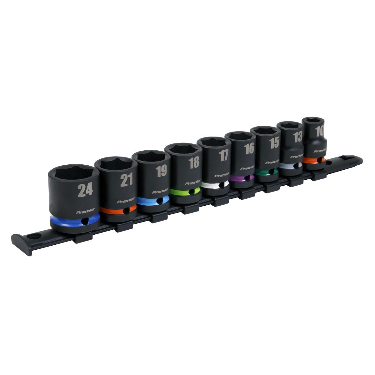 Sealey Metric Impact Socket Set 9pc 1/2"Sq Drive Standard 6 point AK5618M