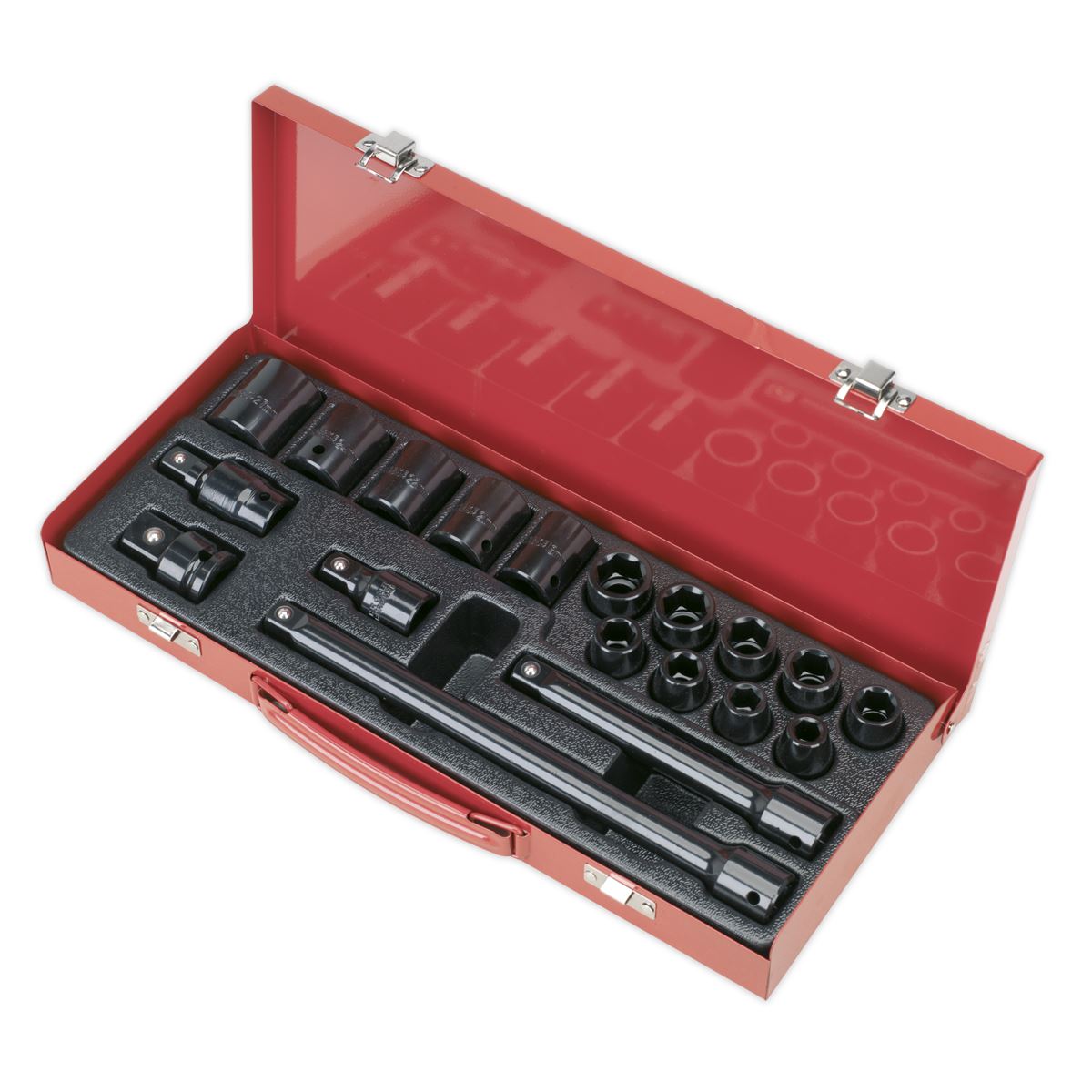 Sealey Metric Impact Socket Set 19pc 1/2"Sq Drive Single Hex Boxed AK5619M