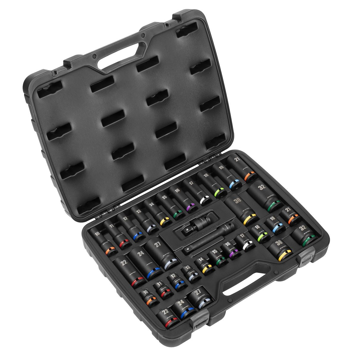 Sealey Impact Socket Set 1/2"D 34pc Colour Coded Deep & Standard Length AK5635M