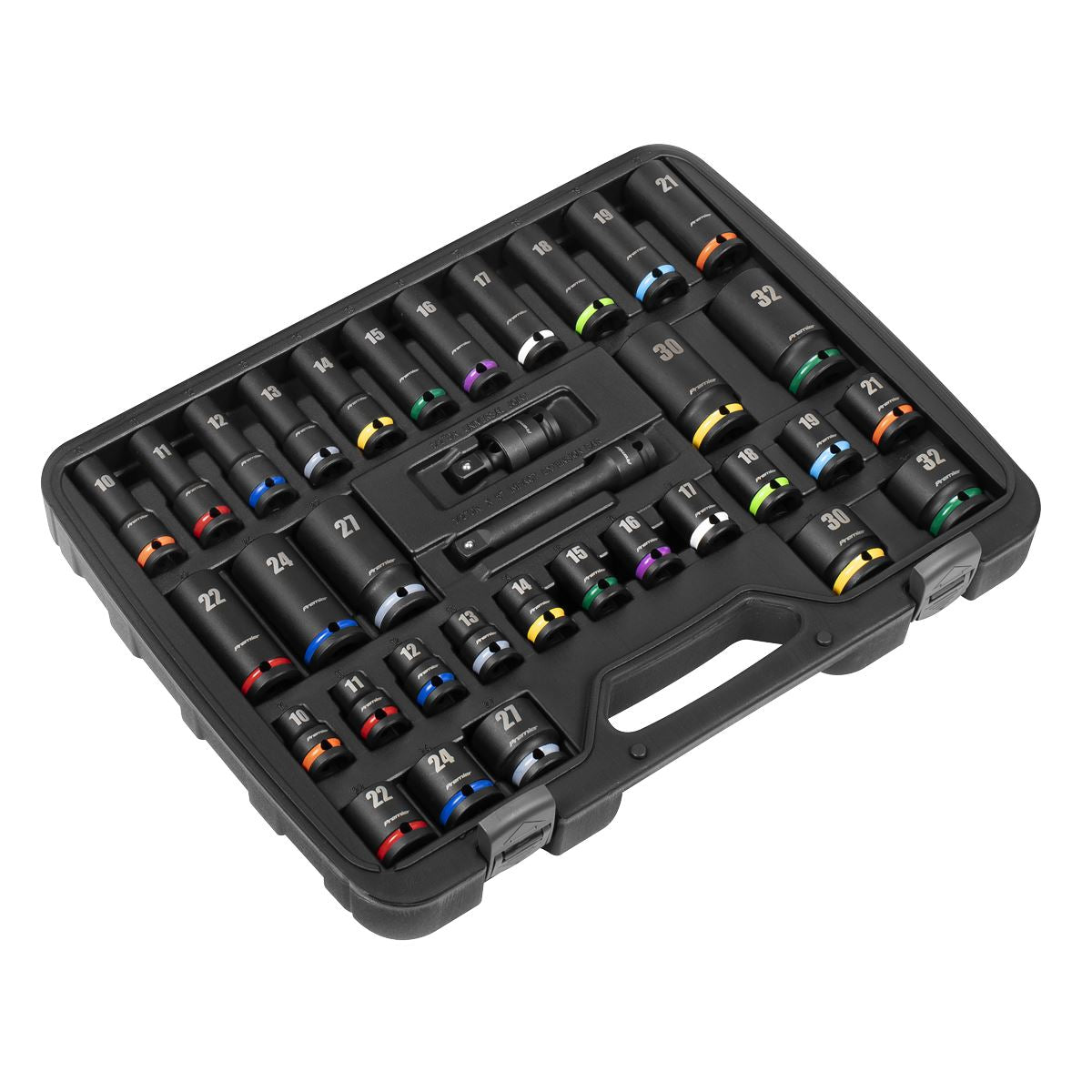 Sealey Impact Socket Set 1/2"D 34pc Colour Coded Deep & Standard Length AK5635M