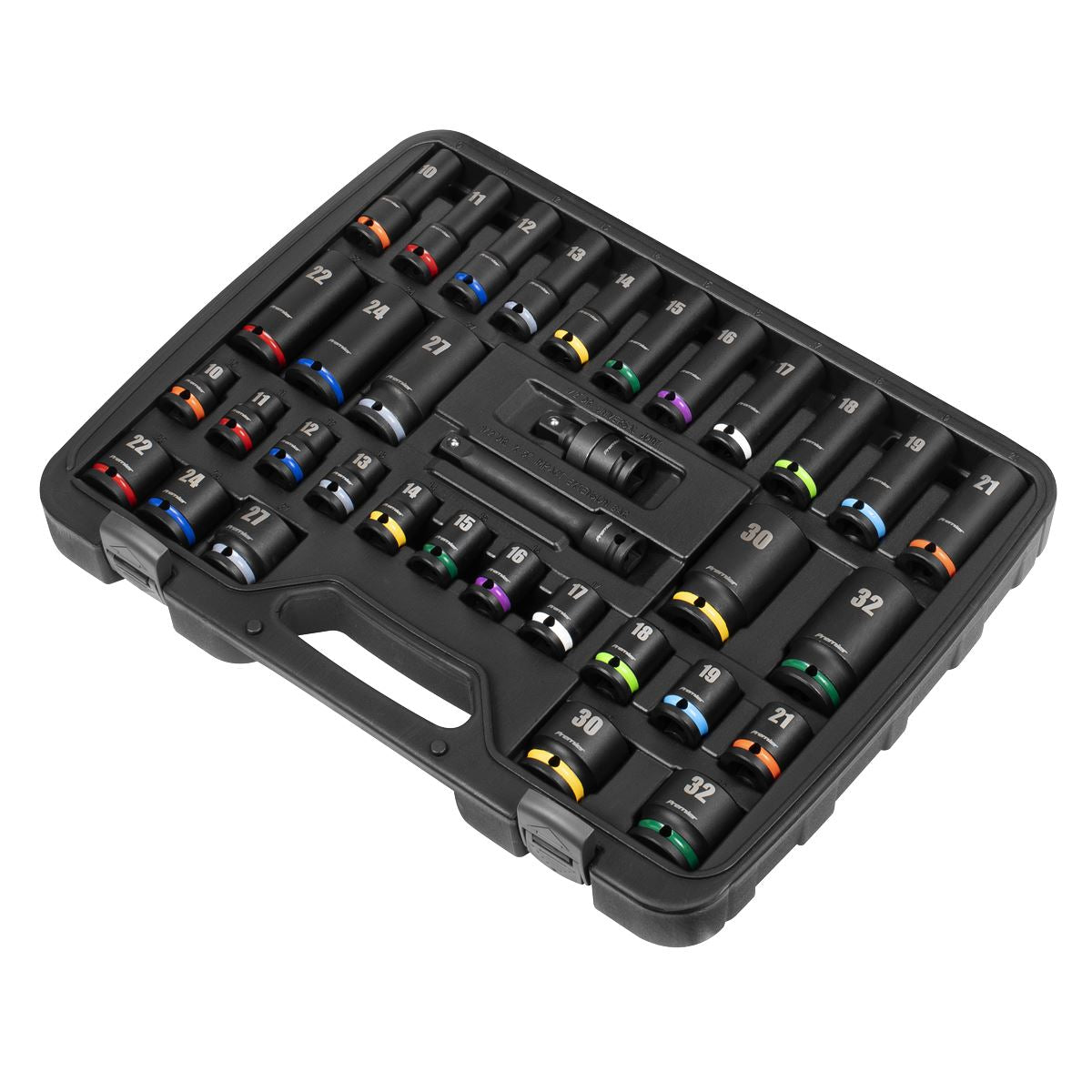 Sealey Impact Socket Set 1/2"D 34pc Colour Coded Deep & Standard Length AK5635M