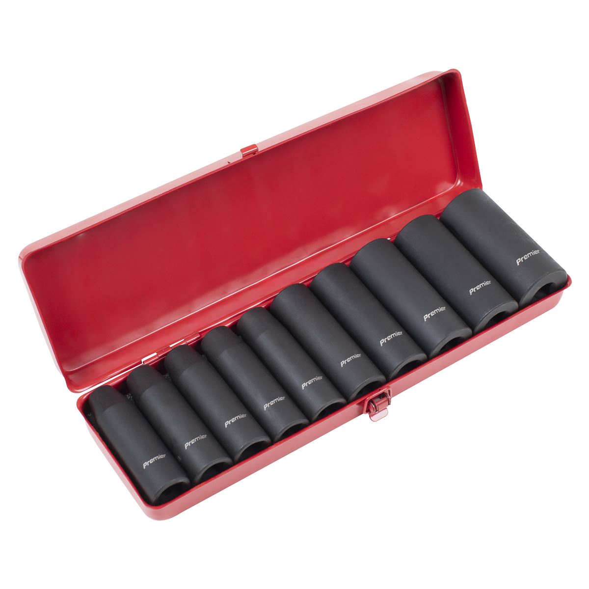 Sealey Metric Impact Socket Set 10pc 1/2"Sq Drive Deep Single Hex AK58/11M
