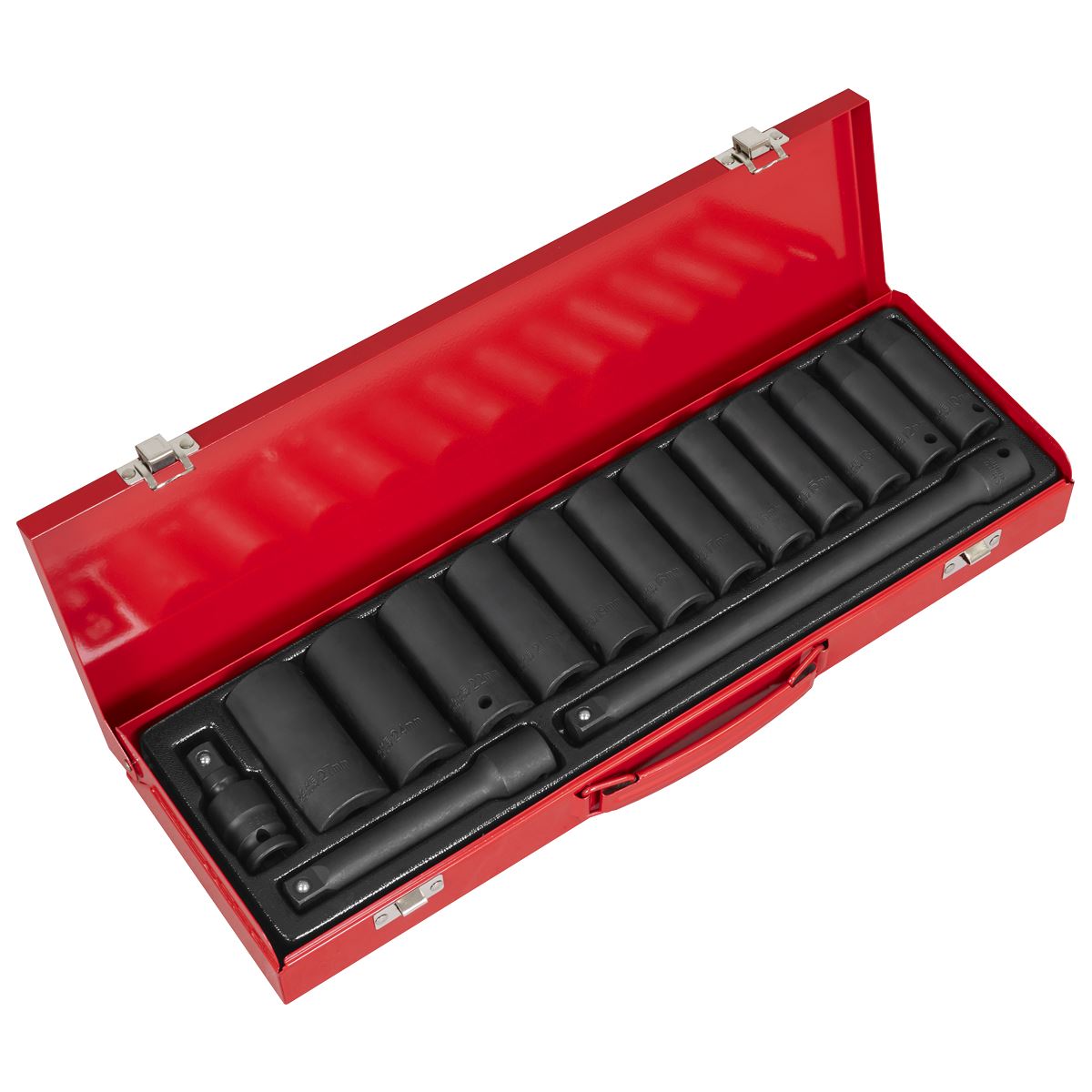 Sealey Metric Impact Socket Set 15pc 1/2"D Deep Single Hex AK5815M