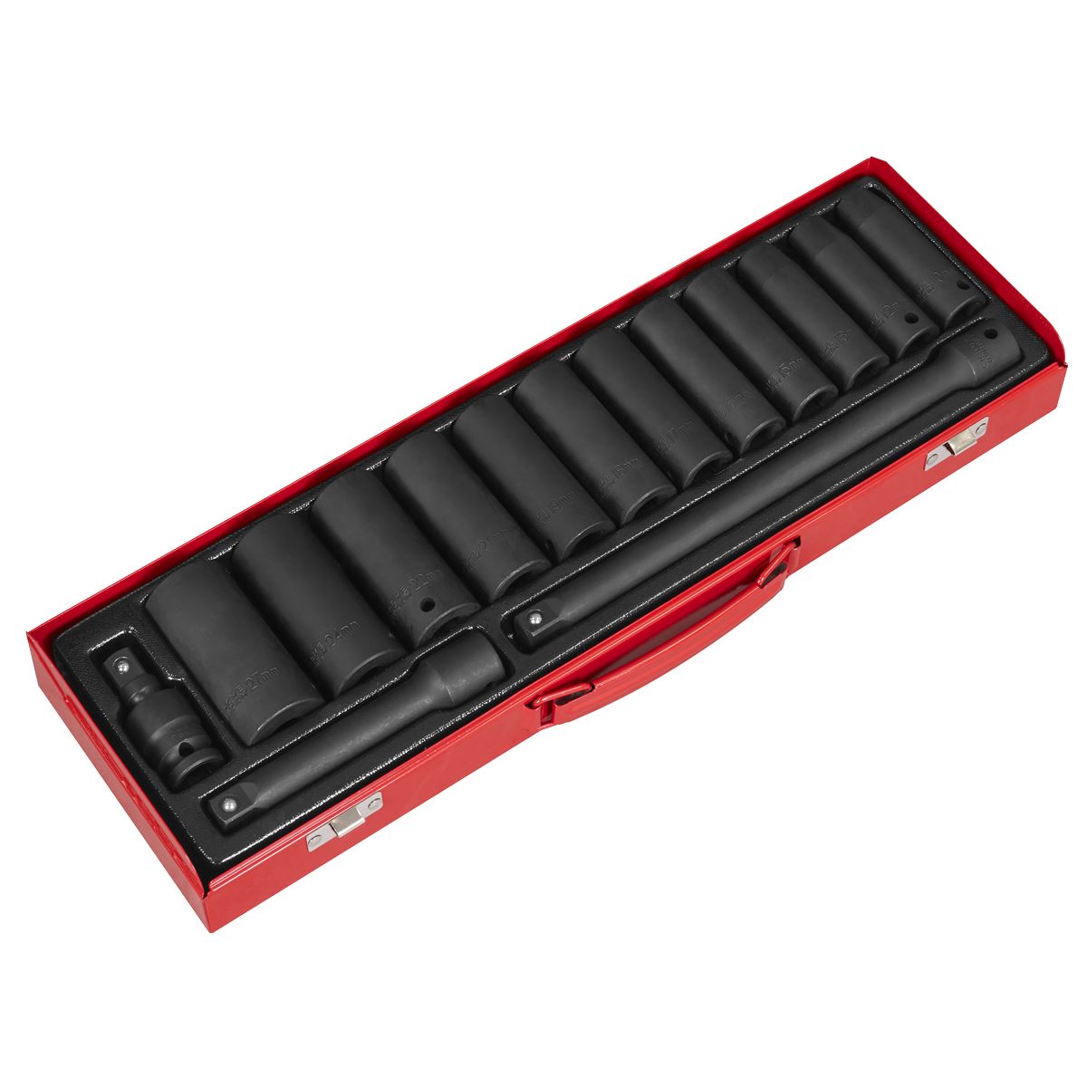Sealey Metric Impact Socket Set 15pc 1/2"D Deep Single Hex AK5815M