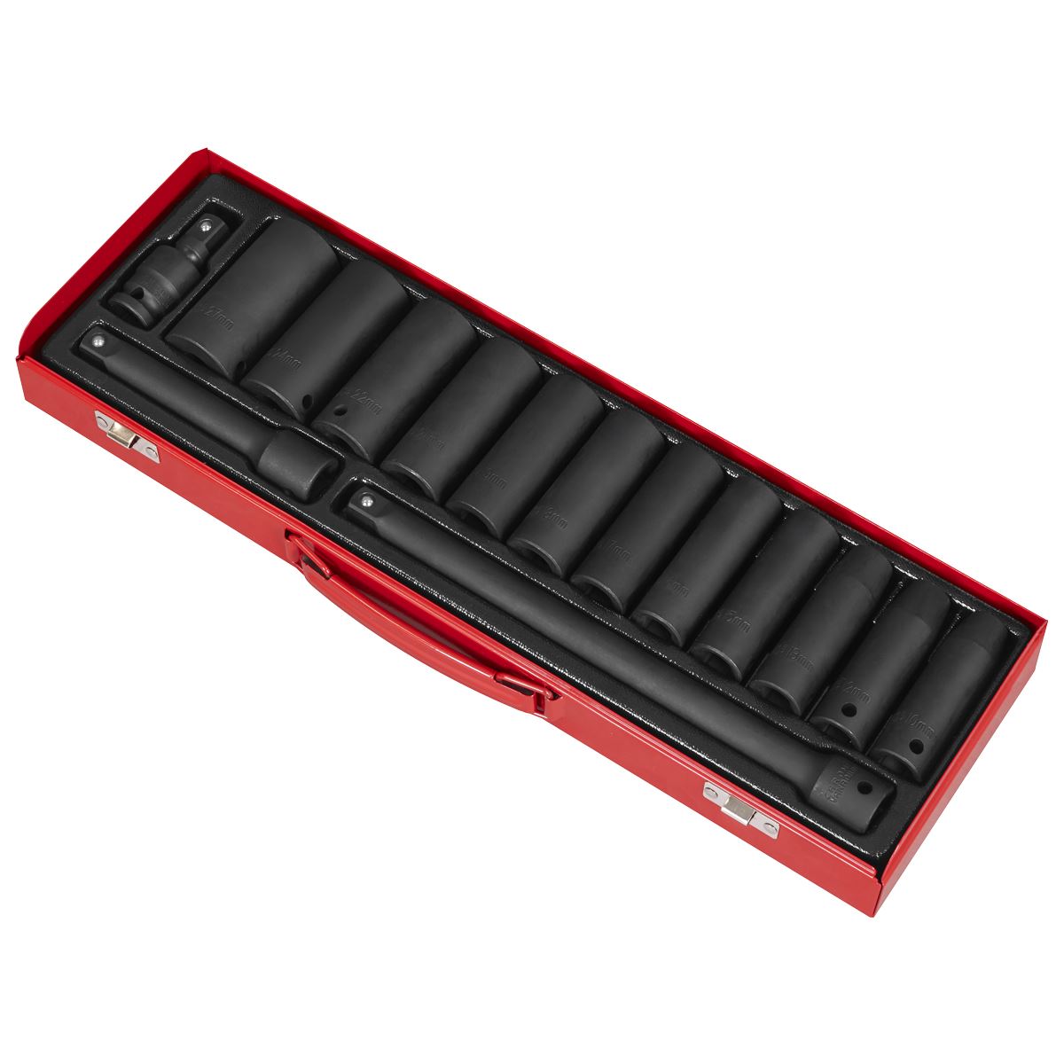 Sealey Metric Impact Socket Set 15pc 1/2"D Deep Single Hex AK5815M