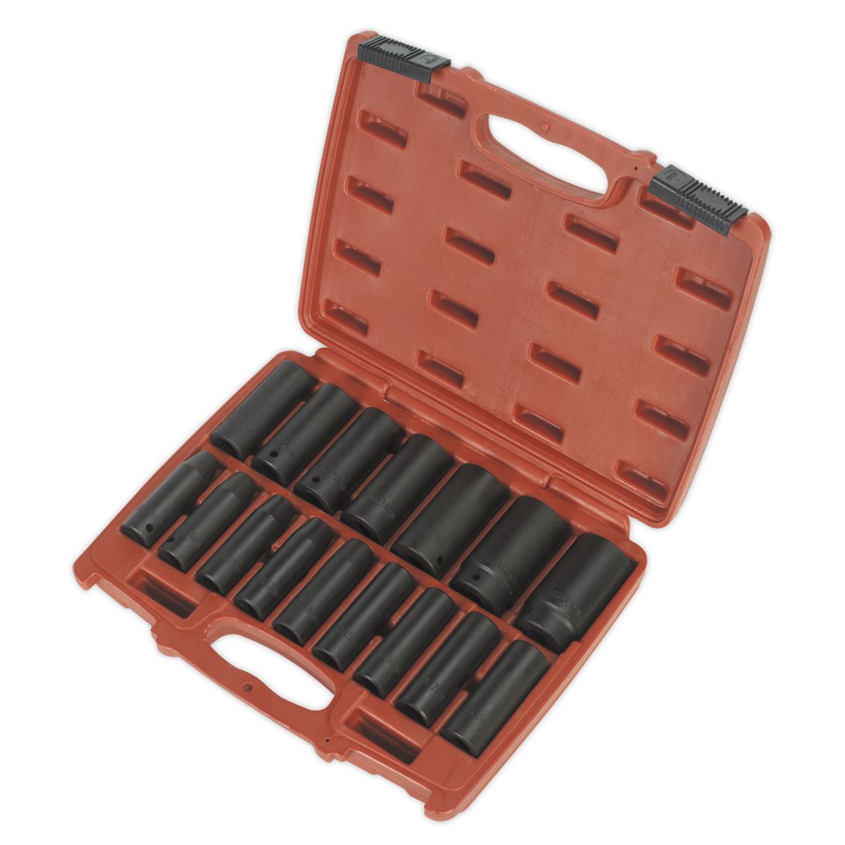 Sealey Metric Impact Socket Set 16pc 1/2"Sq Drive Deep Boxed AK5816M