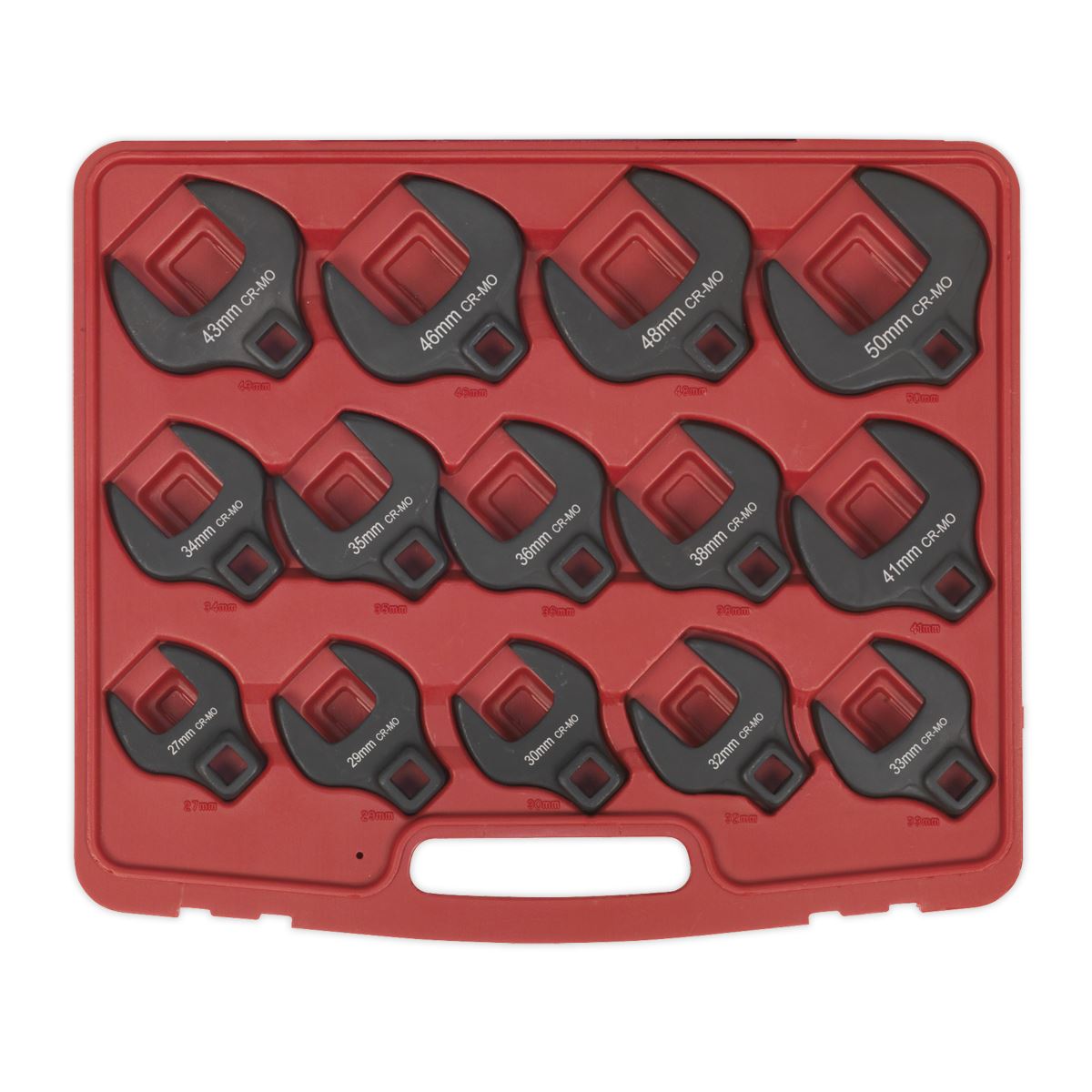 Sealey Crows Foot Spanner Set 14pc 1/2"Sq Drive Metric AK59831