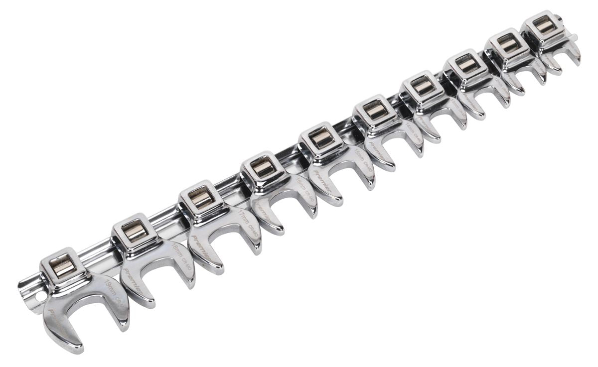 Sealey Crow's Foot Open-End Spanner Set 10pc 3/8"Sq Drive Metric AK5989