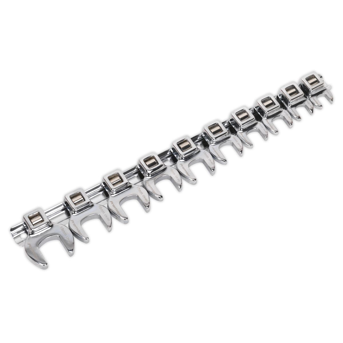 Sealey Crows Foot Open-End Spanner Set 10pc 3/8"Sq Drive Metric AK5989