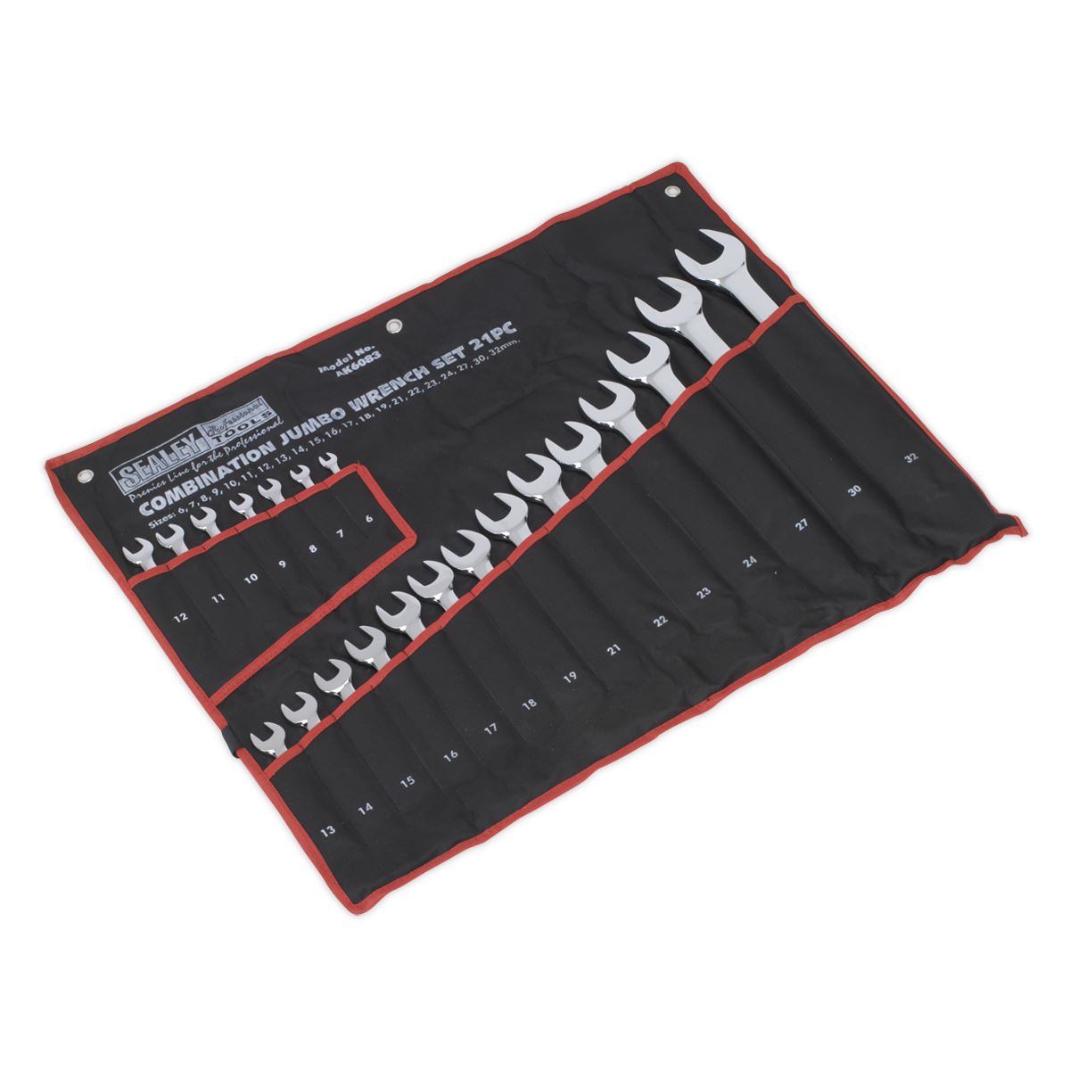 Sealey Combination Spanner Set 21pc Jumbo Metric AK6083