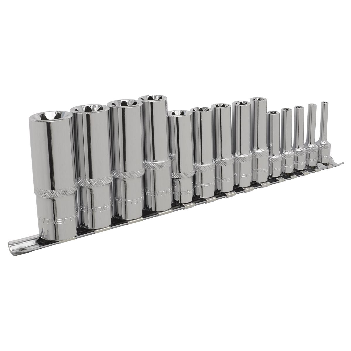 Sealey Torx Star Socket Set 14pc Deep 1/4" 3/8" & 1/2"Sq Drive E4-E24 AK6114