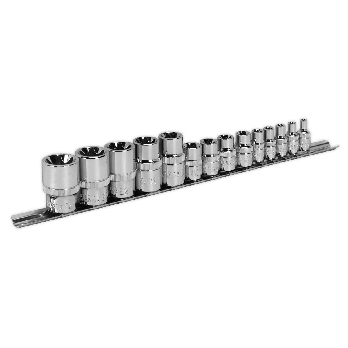 Sealey Torx Star Socket Set 14pc 1/4" 3/8" & 1/2"Sq Drive E4-E24 AK618
