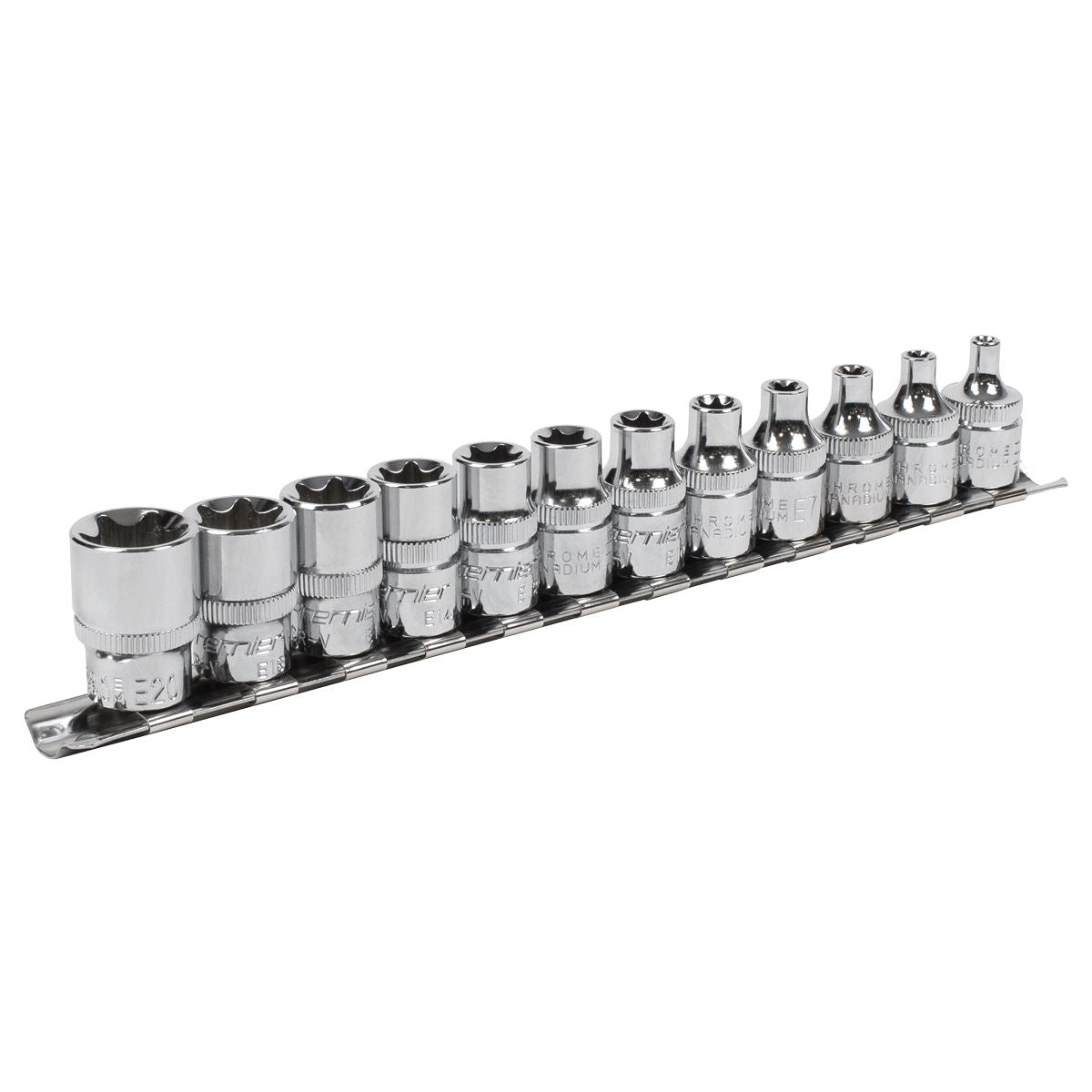 Sealey Torx Star Socket Set 12pc 3/8"Sq Drive E4-E20 AK61806
