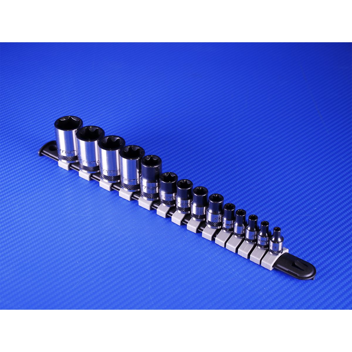 Sealey Torx Star Socket Set 14pc 1/4" 3/8" & 1/2"Sq Drive E4-E24 Black AK618B