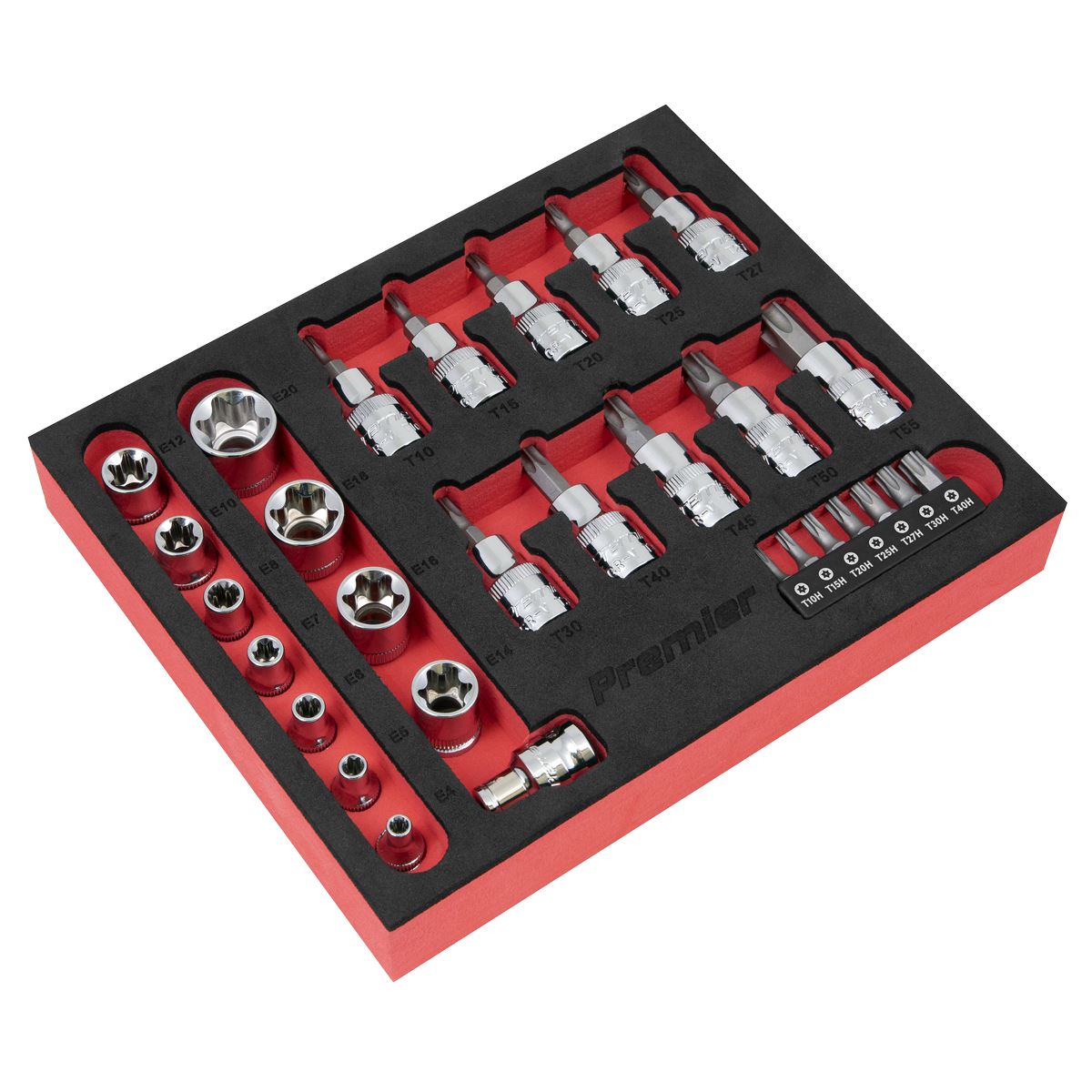 Sealey TRX-Star* Socket & Security Bit Set 29pc 1/4"Sq & 3/8"Sq Drive AK6193
