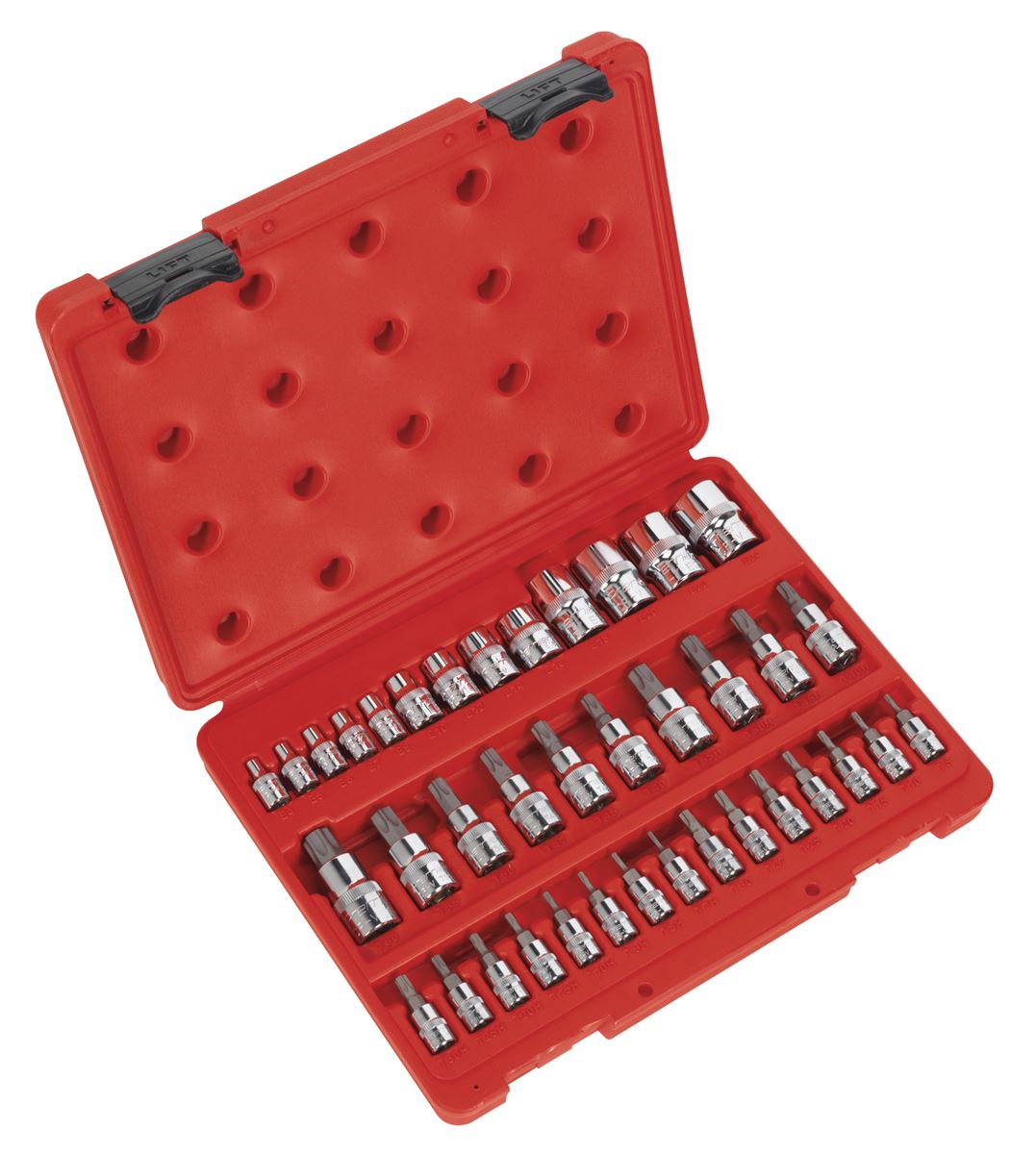 Sealey TRX-Star* Socket & Security Socket Bit Set 38pc 1/4", 3/8" & 1/2"Sq Drive AK6197