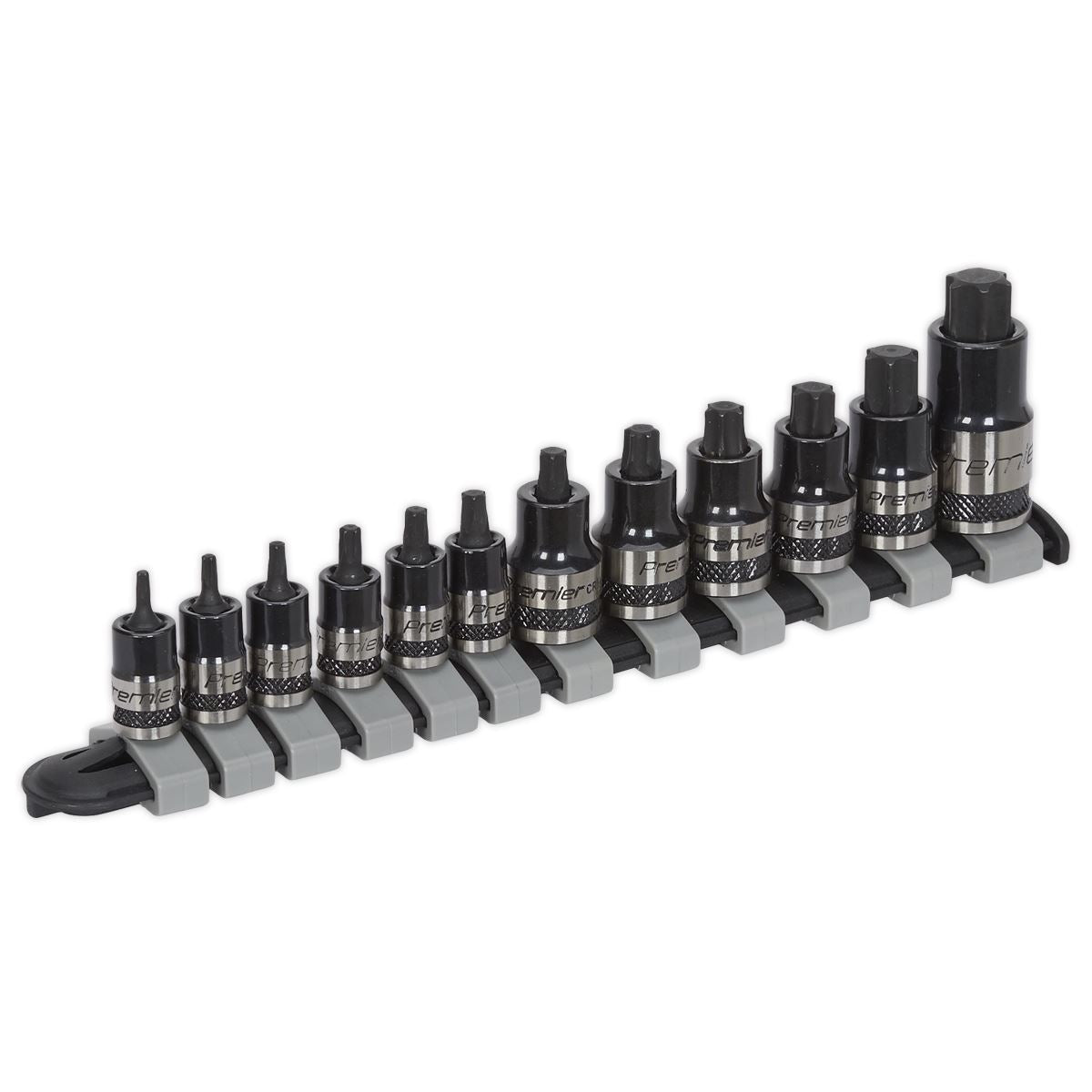 Sealey TRX-Star* Socket Bit Set 12pc Stubby 1/4", 3/8" & 1/2"Sq Drive Black Series AK6228B