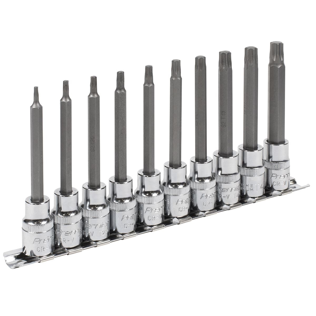 Sealey TRX-Star* Socket Bit Set 10pc 3/8"Sq Drive 100mm AK6236