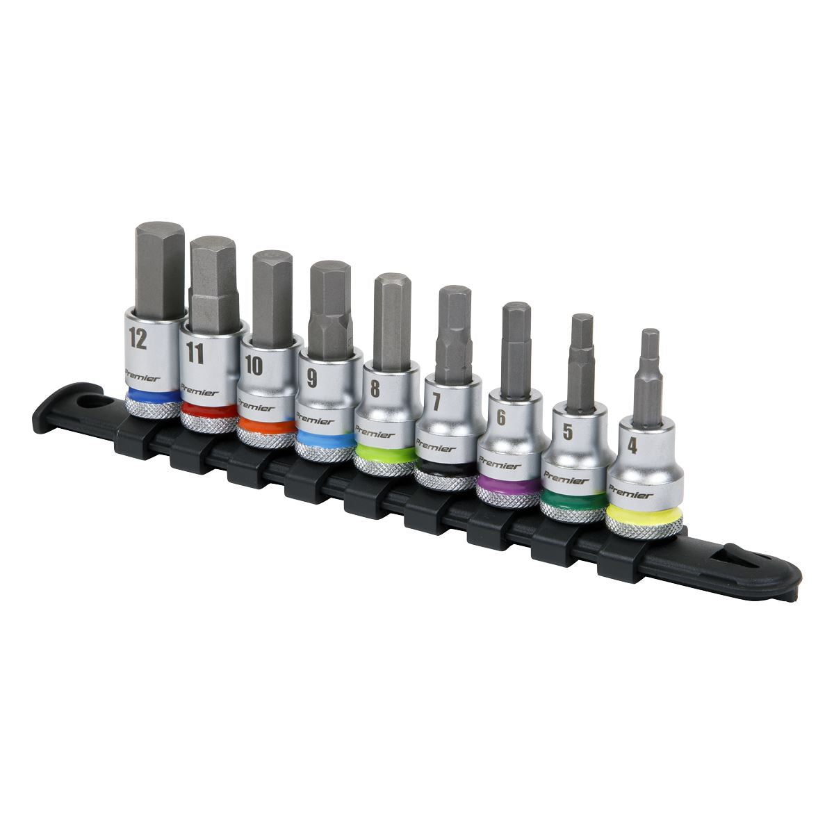 Sealey Hex Socket Bit Set 9pc 3/8"Sq Drive - Platinum AK6250