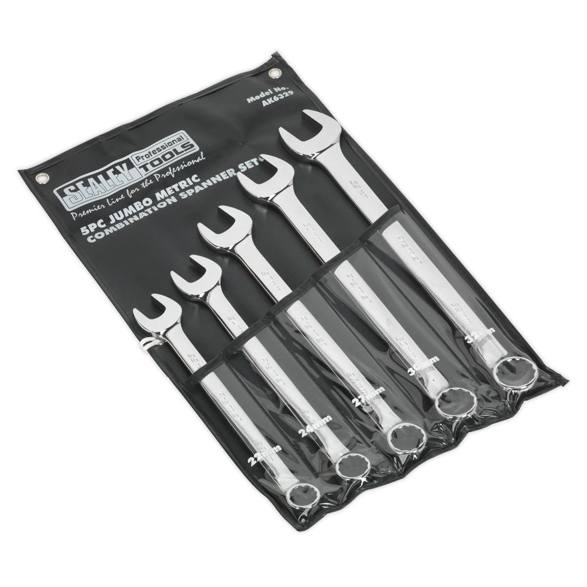 Sealey Combination Spanner Set 5pc Jumbo Metric AK6329
