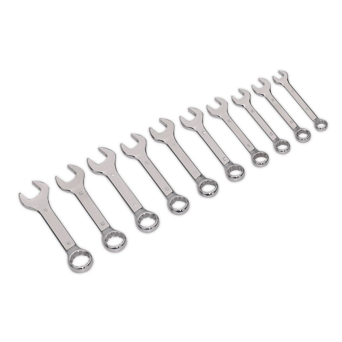 Sealey Combination Spanner Set 10pc Stubby Metric AK633