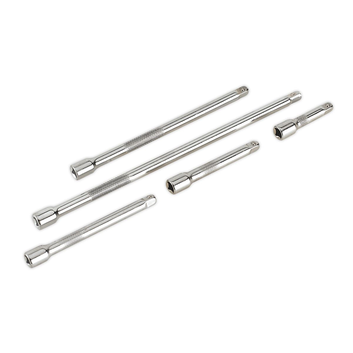 Sealey 1/4"Sq Drive Extension Bar Set 5pc Chrome Plated AK6331