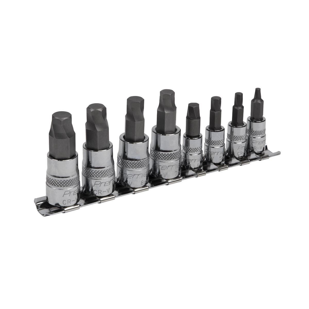 Sealey Hex Socket Bit Set Lock-On™ 8pc 1/4" & 3/8"Sq Drive Metric AK65600
