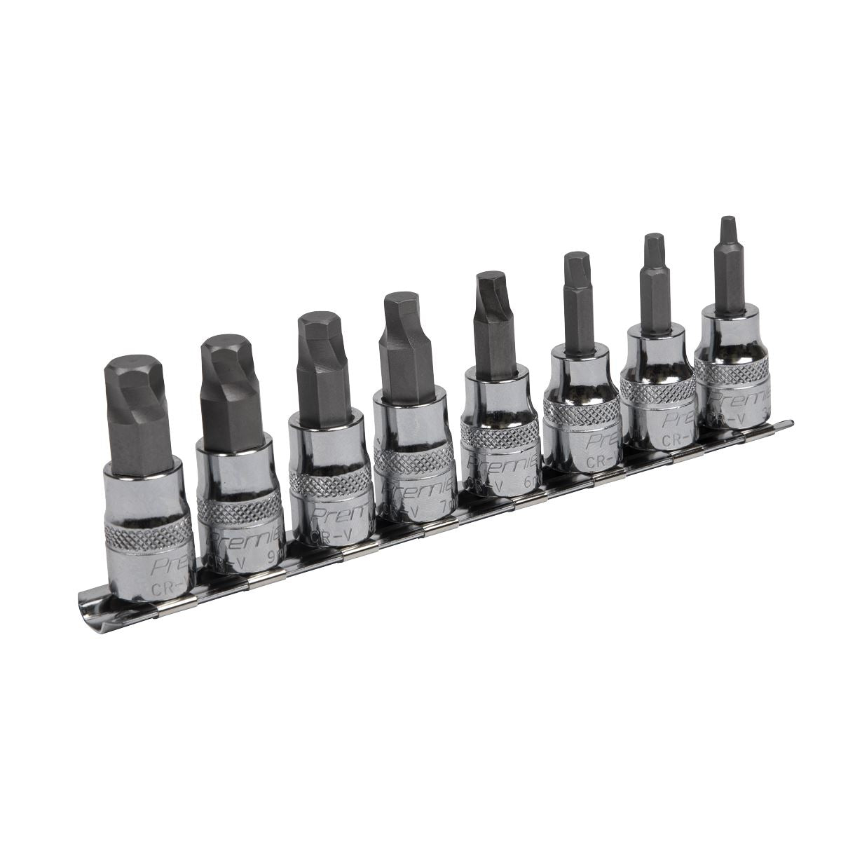 Sealey Hex Socket Bit Set Lock-On™ 8pc 3/8"Sq Drive Metric AK65601