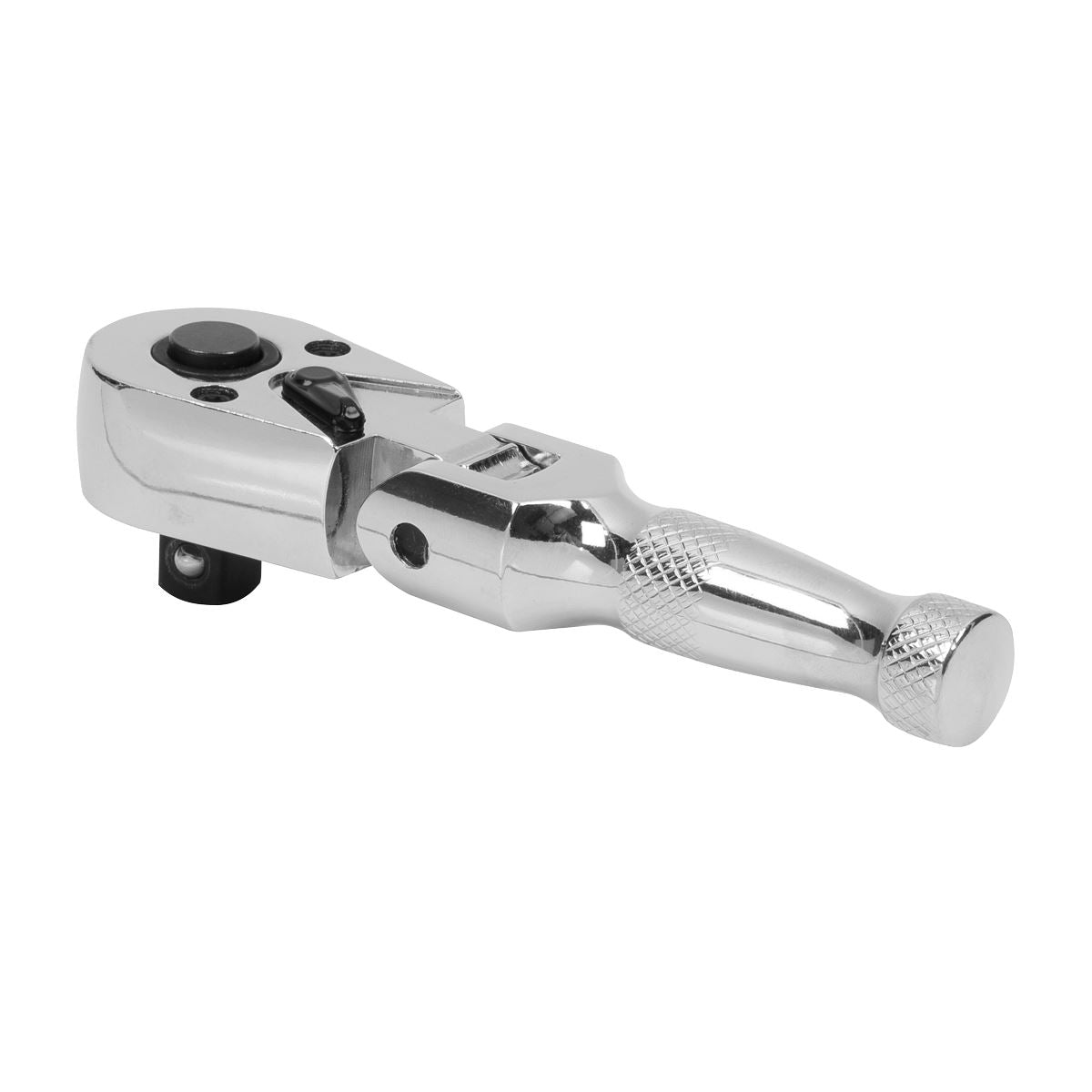 Sealey 3/8"Sq Drive Ratchet Wrench Flexi Head Stubby Fully Polished AK661SF