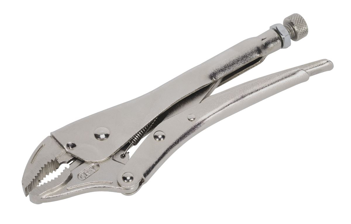Sealey Locking Pliers Curved Jaws 225mm 0-47mm Capacity AK6821