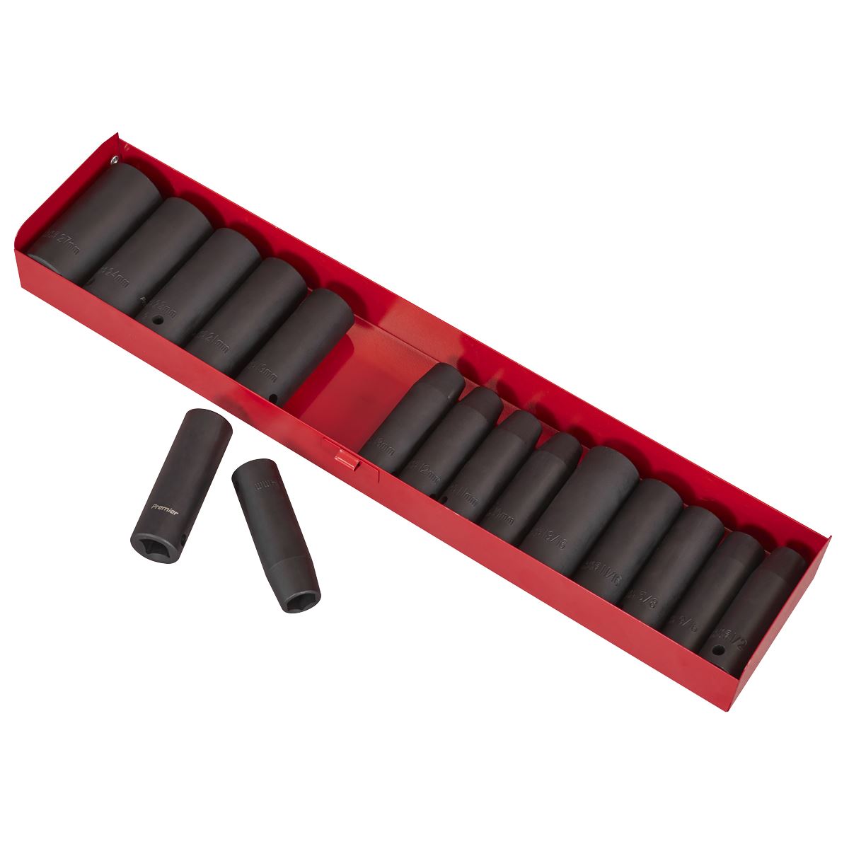 Sealey Metric Imperial Deep Impact Socket Set 16pc 1/2"D Single Hex AK685