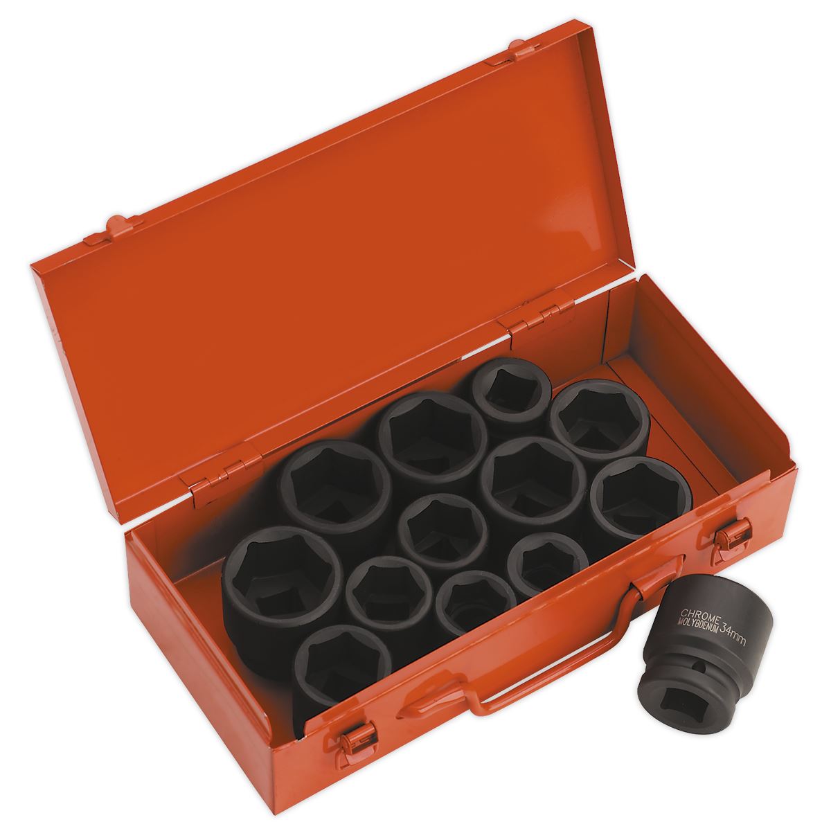 Sealey Metric Imperial Impact Socket Set 13pc 3/4"D Single Hex AK686