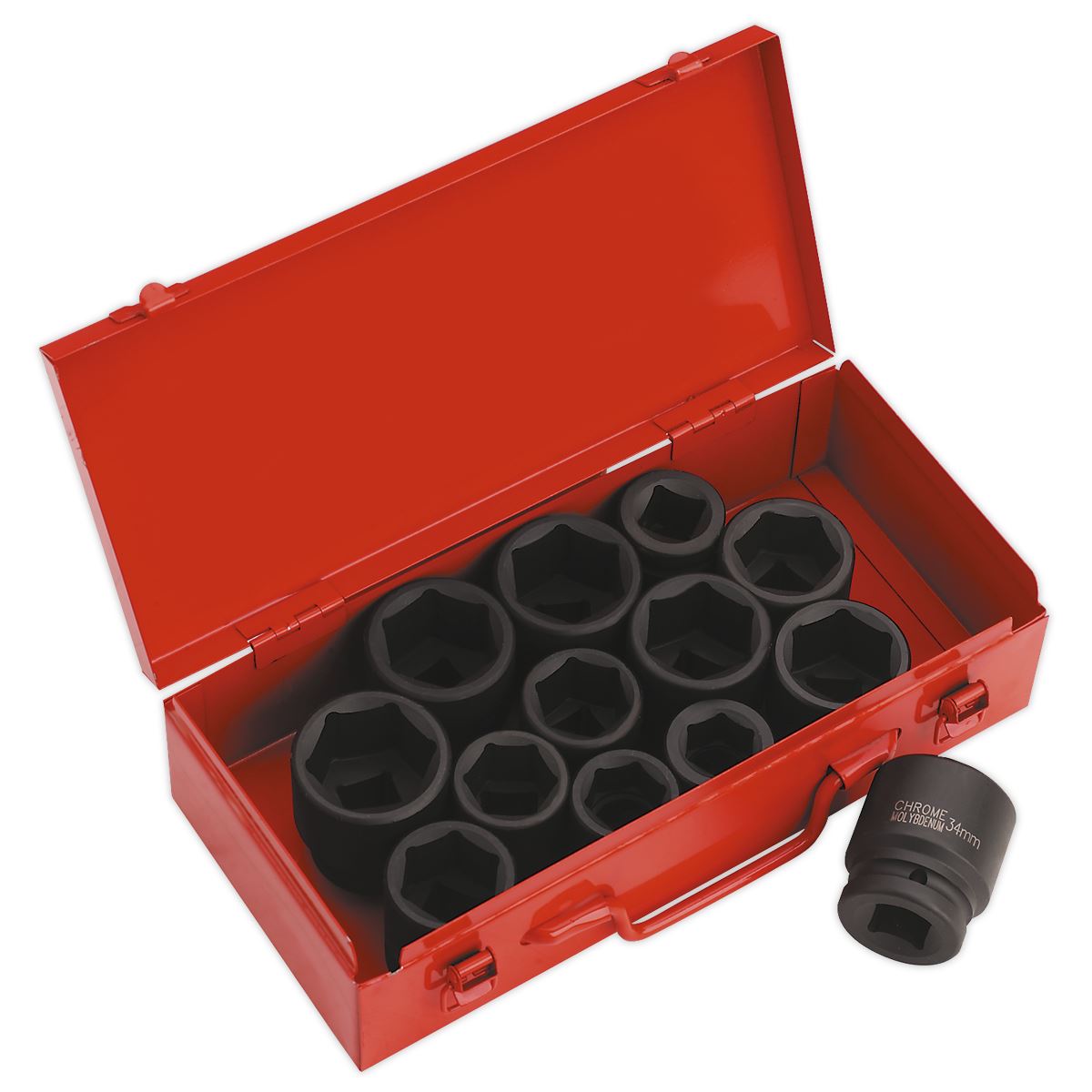 Sealey Metric Imperial Impact Socket Set 13pc 3/4"D Single Hex AK686