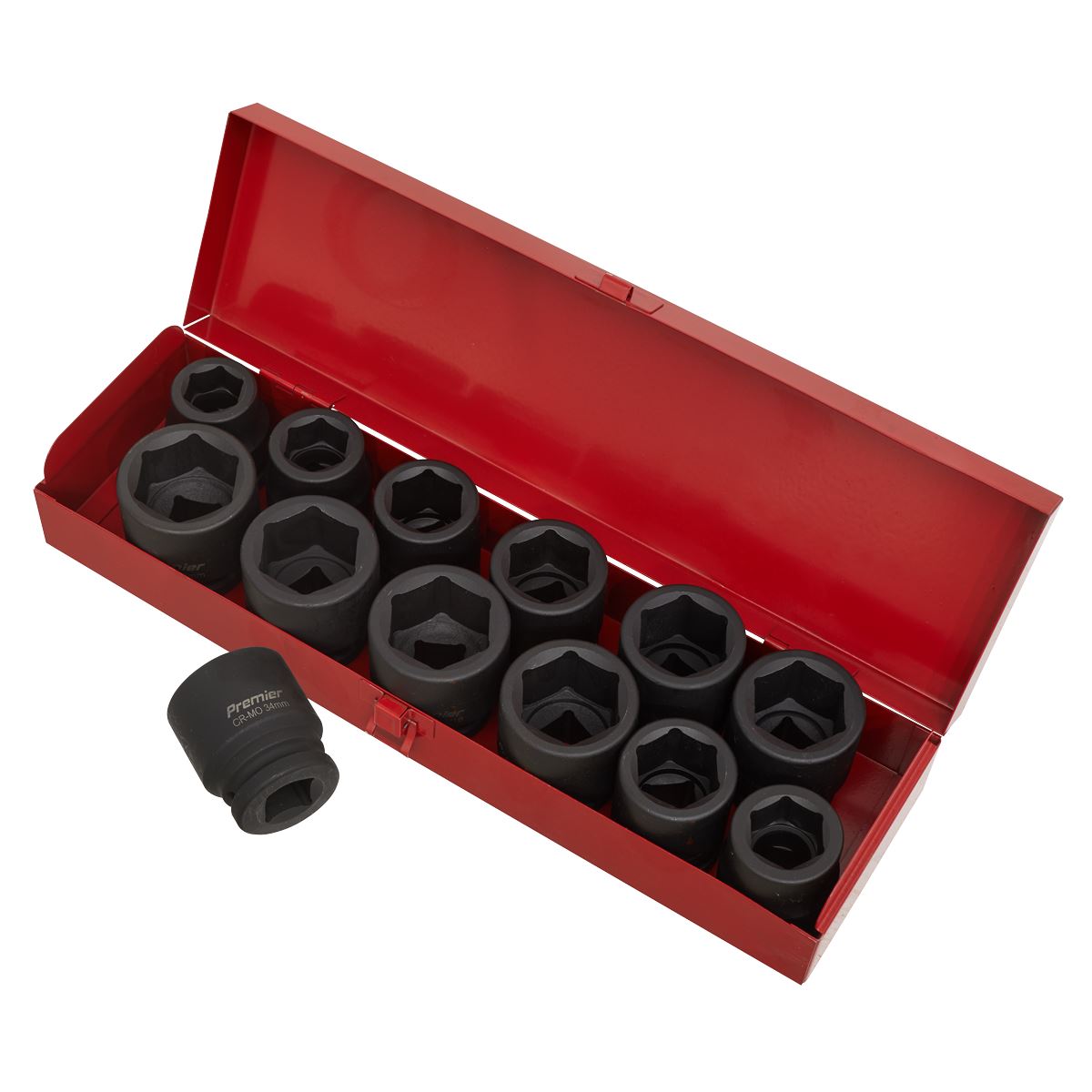 Sealey Metric Imperial Impact Socket Set 13pc 3/4"D Single Hex AK686