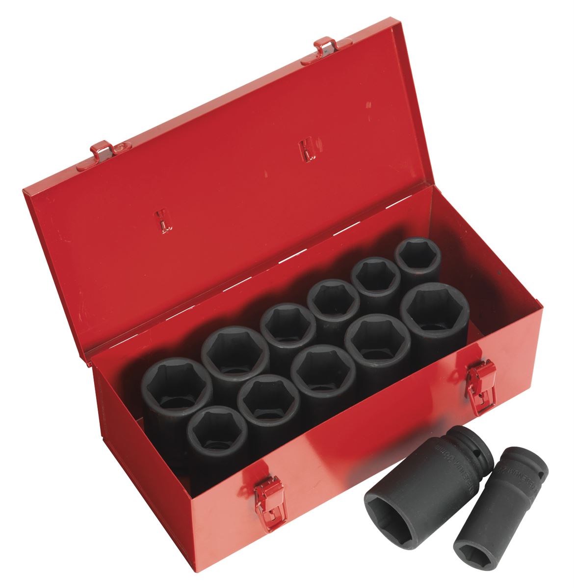 Sealey Metric Imperial Deep Impact Socket Set 13pc Deep 3/4"D Single Hex AK687