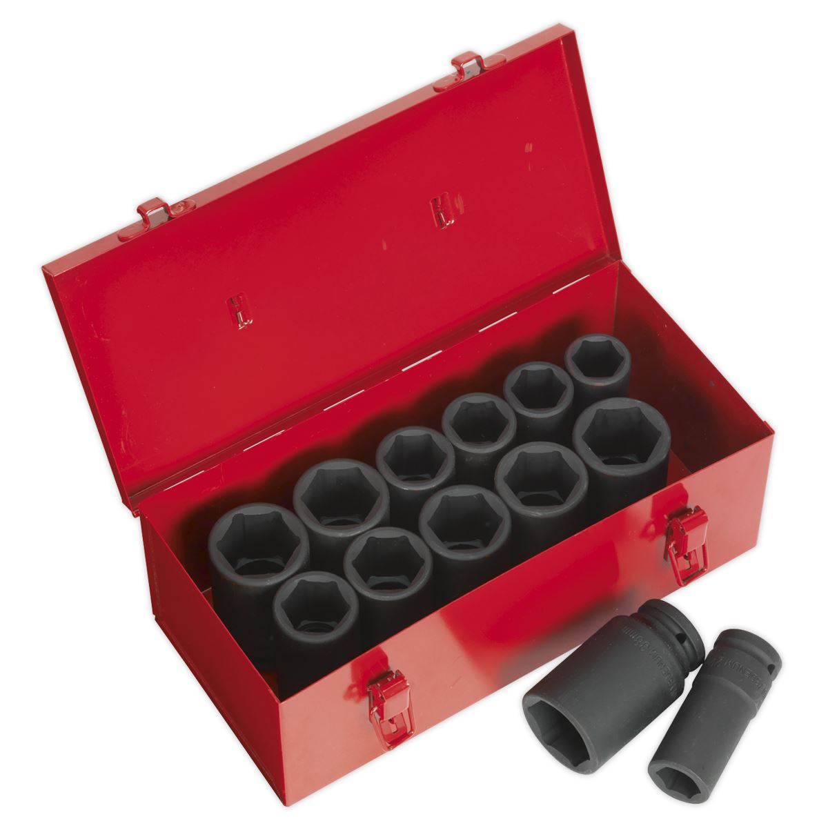 Sealey Metric Imperial Deep Impact Socket Set 13pc Deep 3/4"D Single Hex AK687