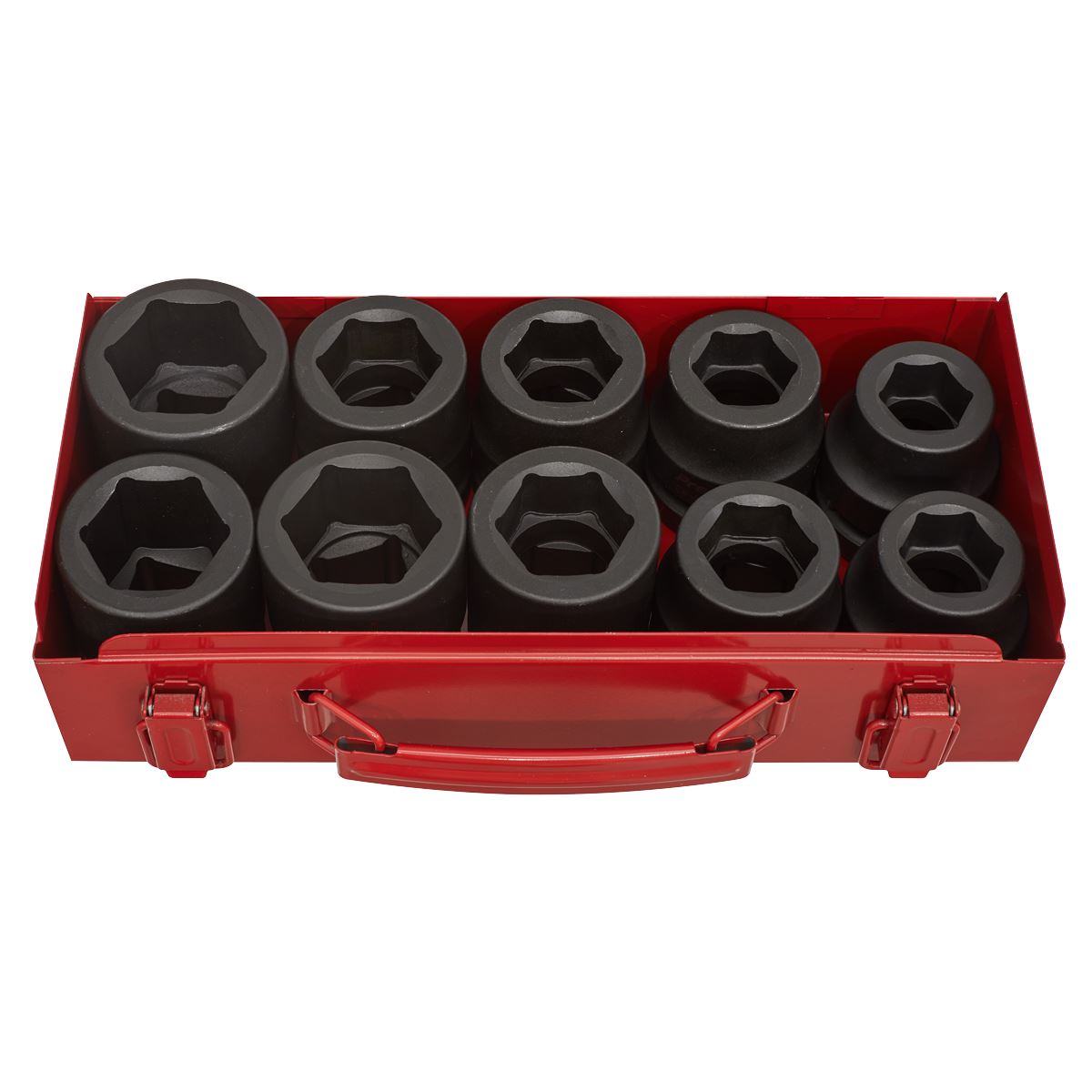 Sealey Metric Imperial Standard Impact Socket Set 10pc 1"D Single Hex AK688