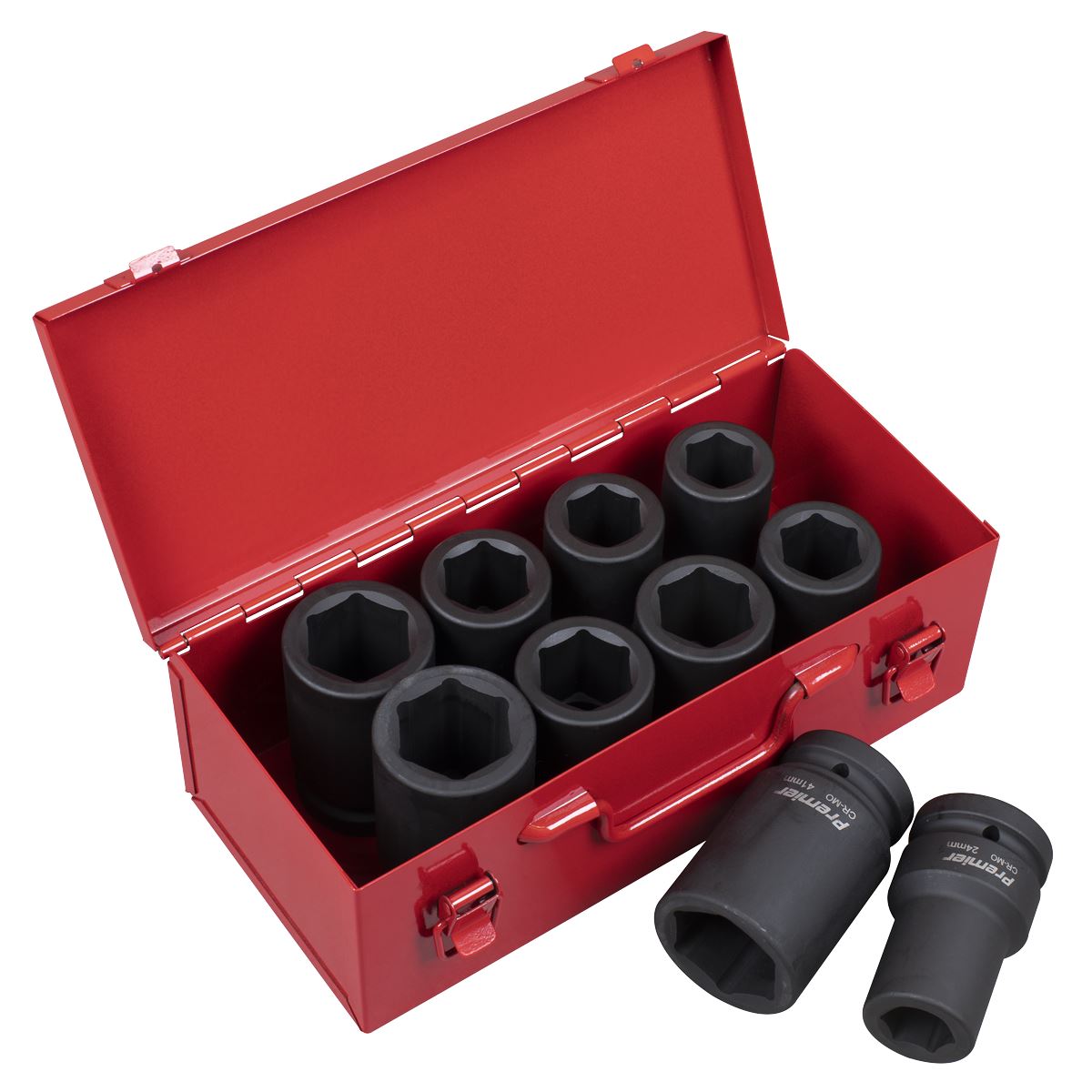 Sealey Metric Imperial Deep Impact Socket Set 10pc 1"D Single Hex AK689