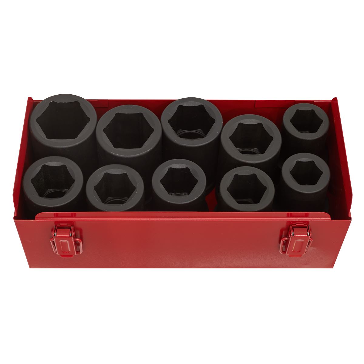 Sealey Metric Imperial Deep Impact Socket Set 10pc 1"D Single Hex AK689