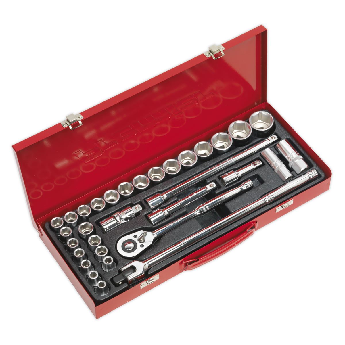 Sealey Metric Imperial Socket Set 32pc 1/2"D 6pt Standard Length AK693