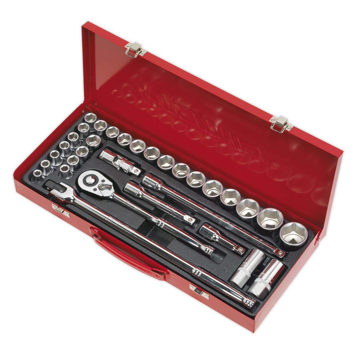 Sealey Metric Imperial Socket Set 32pc 1/2"D 6pt Standard Length AK693