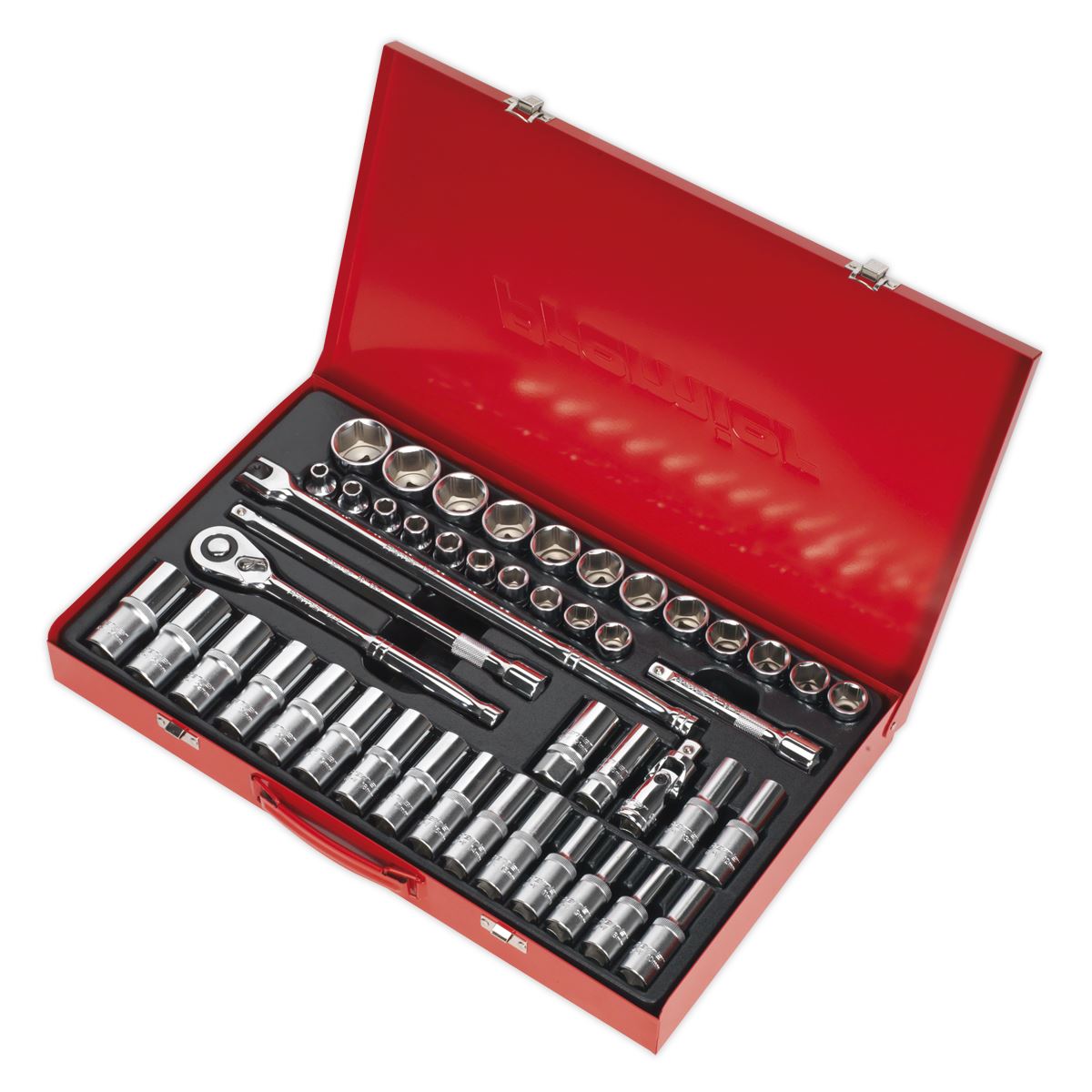 Sealey Metric Socket Set 46pc 1/2"D 6pt Deep And Standard AK6941