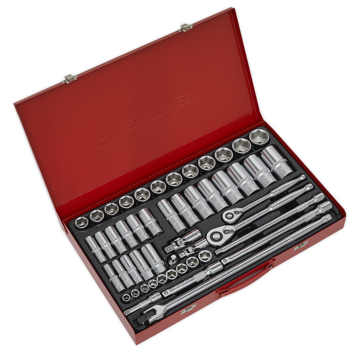 Sealey Metric Socket Set 50pc 3/8" & 1/2"D 6pt Deep And Standard AK6942
