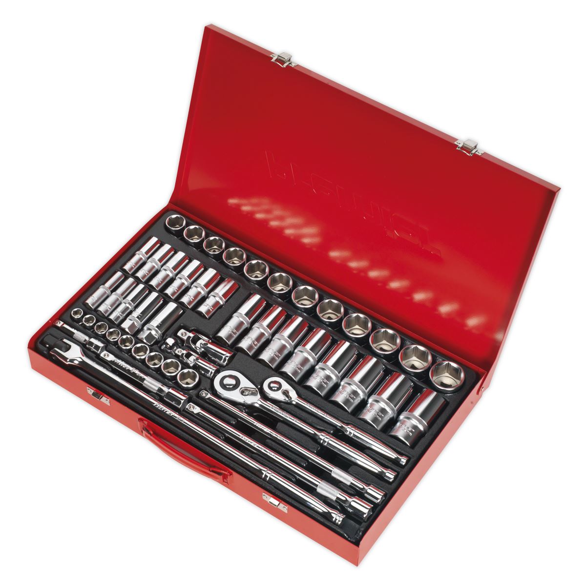 Sealey Metric Socket Set 50pc 3/8" & 1/2"D 6pt Deep And Standard AK6942