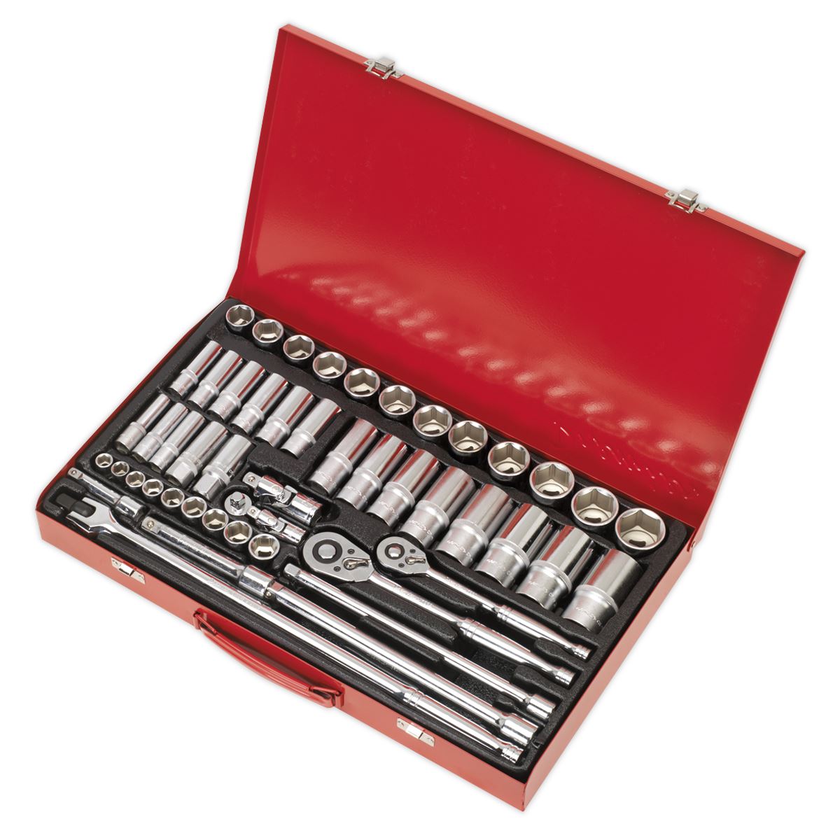 Sealey Metric Socket Set 50pc 3/8" & 1/2"D 6pt Deep And Standard AK6942