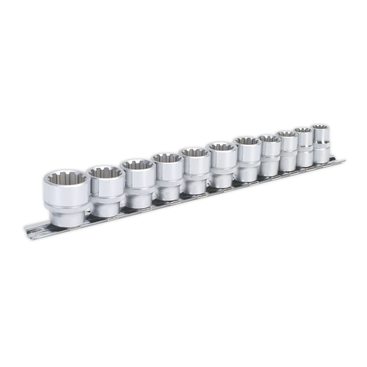 Sealey Total Drive Socket Set 11pc 3/8"D Metric Fully Polished AK69911