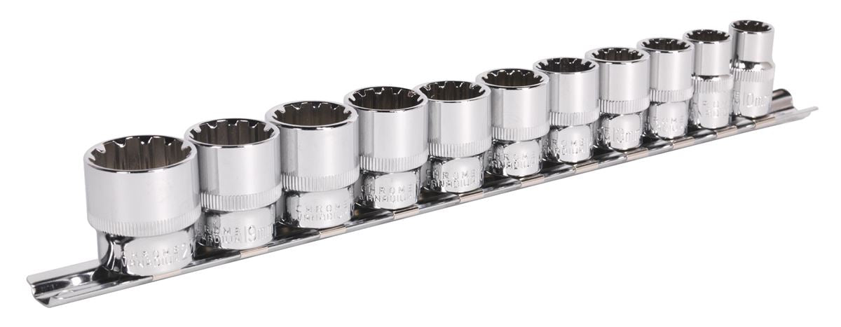 Sealey Total Drive Socket Set 11pc 3/8"D Metric Fully Polished AK69911