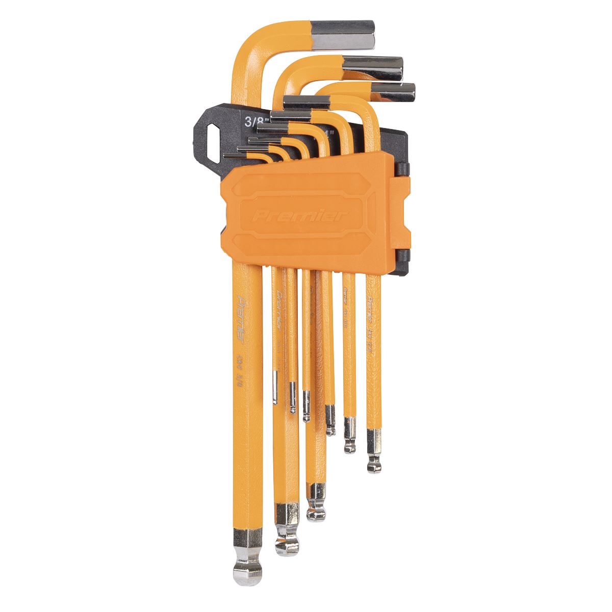 Sealey Premier Imperial Long Hex Key Set Ball End 9pc In A Storage Case AK71750
