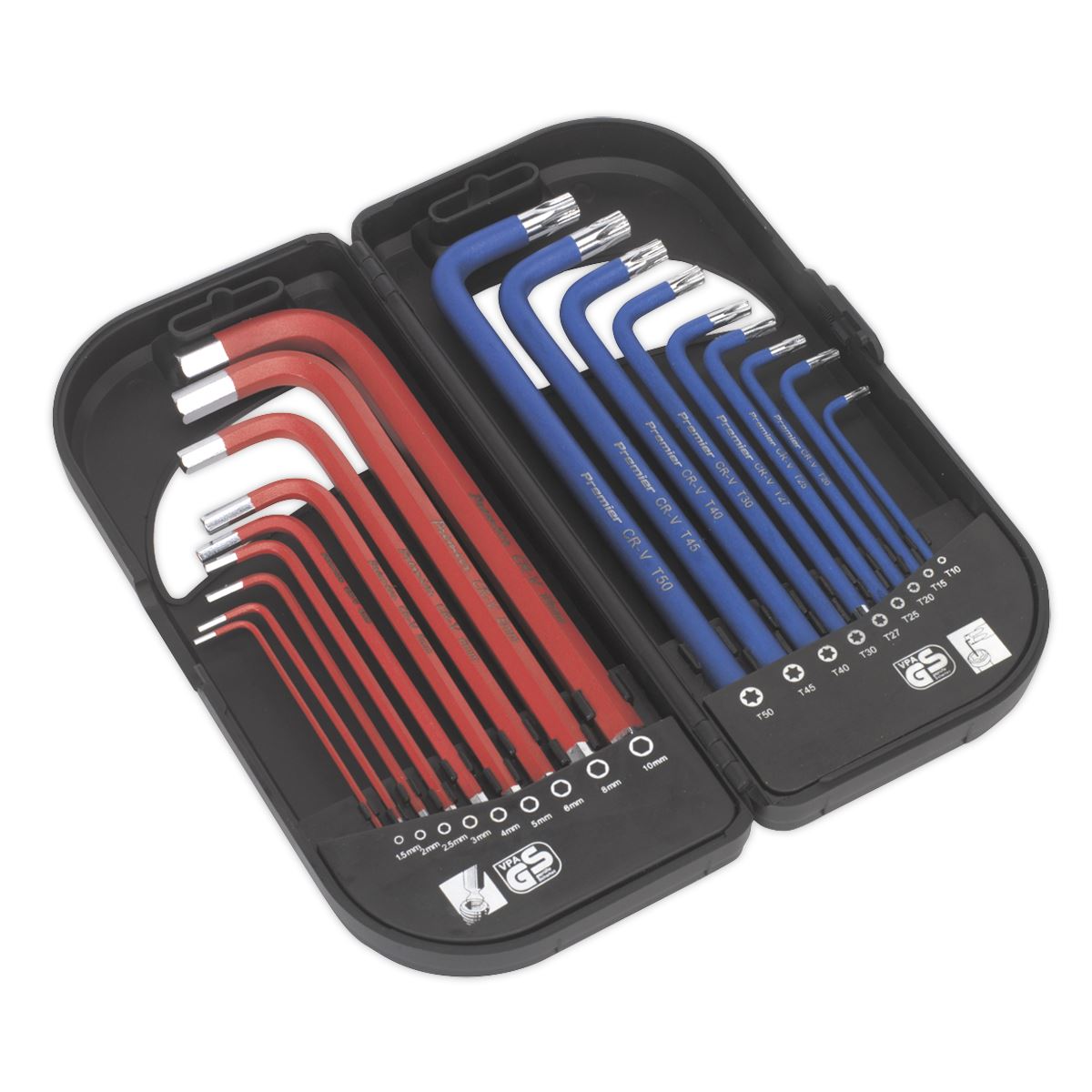 Sealey TRX-Star* & Ball-End Hex Key Set 18pc Long Anti-Slip AK7176